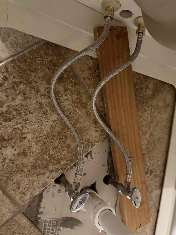 Completed installation of two bathroom faucets and customer-provided toilet as specified in approved quote. Performed necessary PVC repair work and confirmed proper connection of supply lines to fixtures. All plumbing components were properly installed with secure water line connections. Completed installation of two bathroom faucets and customer-provided toilet as specified in approved quote. Performed necessary PVC repair work and confirmed proper connection of supply lines to fixtures. All plumbing components were properly installed with secure water line connections.