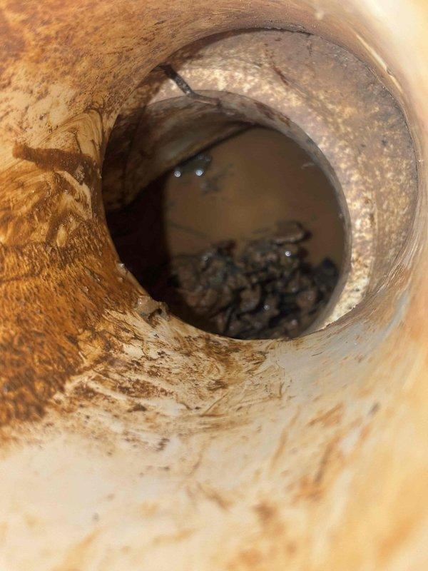 Performed sewer scope inspection of residential property utilizing cleanout access point. Camera inspection revealed significant corrosion and sediment buildup along interior pipe walls. Observed accumulation of debris settled at pipe bottom, indicating potential restricted flow capacity. Photos documented both cleanout location and interior pipe condition. Performed sewer scope inspection of residential property utilizing cleanout access point. Camera inspection revealed significant corrosion and sediment buildup along interior pipe walls. Observed accumulation of debris settled at pipe bottom, indicating potential restricted flow capacity. Photos documented both cleanout location and interior pipe condition.