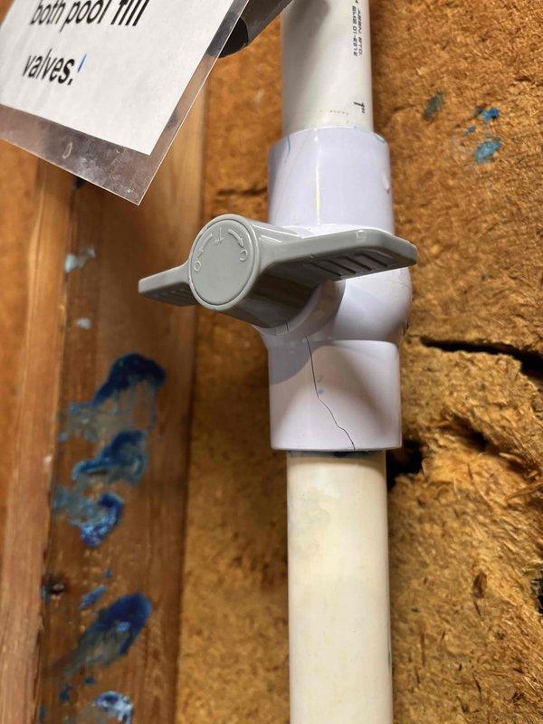 Responded to emergency call for broken valve on PVC pipe in pool house. Upon arrival, confirmed customer had already shut off water supply. Replaced damaged PVC valve at T-junction with new assembly, ensuring proper fit and secure installation against the wooden support structure. Tested system functionality after repair with no leaks observed. Responded to emergency call for broken valve on PVC pipe in pool house. Upon arrival, confirmed customer had already shut off water supply. Replaced damaged PVC valve at T-junction with new assembly, ensuring proper fit and secure installation against the wooden support structure. Tested system functionality after repair with no leaks observed.