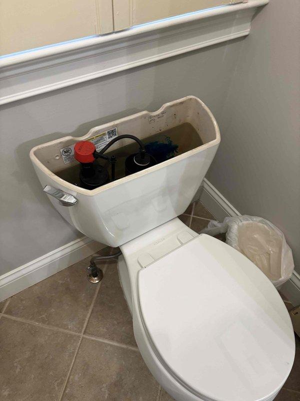 Replaced internal toilet tank components to address leaking issue. Pressure testing revealed water pressure at approximately 120 psi, significantly exceeding recommended levels. Installed new flush valve assembly and adjusted water levels for proper operation. Replaced internal toilet tank components to address leaking issue. Pressure testing revealed water pressure at approximately 120 psi, significantly exceeding recommended levels. Installed new flush valve assembly and adjusted water levels for proper operation.