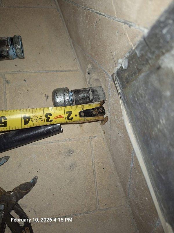 Shortened customer's gas line for fireplace to accommodate installation of vented gas log burner. Reduced pipe length to within 3 inches of fireplace wall using Megapress fittings. Completed pressure test to verify system integrity and ensure safe operation. Shortened customer's gas line for fireplace to accommodate installation of vented gas log burner. Reduced pipe length to within 3 inches of fireplace wall using Megapress fittings. Completed pressure test to verify system integrity and ensure safe operation.