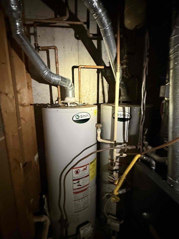 Responded to customer's concern regarding low water pressure in bathroom shower. Diagnosed system using pressure gauge, which indicated normal operating pressure (40-60 PSI) on the A.O. Smith water heater. Inspected all connections and supply pipes; system appears to be functioning within manufacturer specifications. Issue isolated to shower fixture rather than water heater system. Responded to customer's concern regarding low water pressure in bathroom shower. Diagnosed system using pressure gauge, which indicated normal operating pressure (40-60 PSI) on the A.O. Smith water heater. Inspected all connections and supply pipes; system appears to be functioning within manufacturer specifications. Issue isolated to shower fixture rather than water heater system.