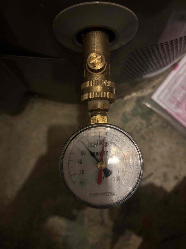 Located and repaired a sewage pipe leak in customer's basement. Inspected the plumbing system including copper supply lines and pressure gauge (reading approximately 80-100 PSI). Sealed compromised section of waste pipe to prevent further leakage and water damage. Located and repaired a sewage pipe leak in customer's basement. Inspected the plumbing system including copper supply lines and pressure gauge (reading approximately 80-100 PSI). Sealed compromised section of waste pipe to prevent further leakage and water damage.