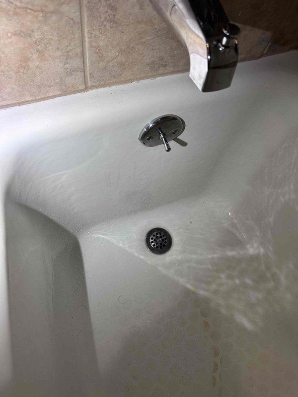 Successfully installed customer-supplied faucet in bathroom sink, securing it properly to the gray marble countertop and connecting all supply lines with leak-free connections. Completed installation of customer-supplied toilet and verified proper water flow and drainage in both the new fixtures and existing bathtub. Successfully installed customer-supplied faucet in bathroom sink, securing it properly to the gray marble countertop and connecting all supply lines with leak-free connections. Completed installation of customer-supplied toilet and verified proper water flow and drainage in both the new fixtures and existing bathtub.