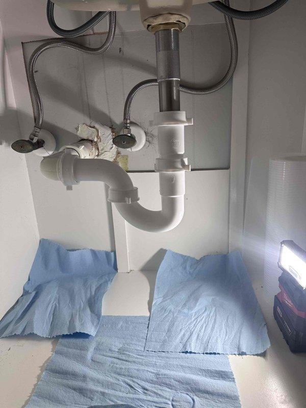 Repaired leaking bathroom faucet in marble vanity sink. Removed and replaced worn supply line fittings after placing protective cloths under sink area. Tested operation after repair to confirm proper function with no leaks. Repaired leaking bathroom faucet in marble vanity sink. Removed and replaced worn supply line fittings after placing protective cloths under sink area. Tested operation after repair to confirm proper function with no leaks.