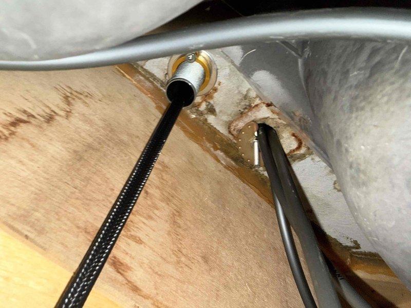 Completed installation of dual 50-gallon gas water heaters in basement utility area, including proper connection of copper pipes and yellow gas lines. Both Rheem units were secured side-by-side with appropriate venting and all required safety components installed according to specifications. Completed installation of dual 50-gallon gas water heaters in basement utility area, including proper connection of copper pipes and yellow gas lines. Both Rheem units were secured side-by-side with appropriate venting and all required safety components installed according to specifications.