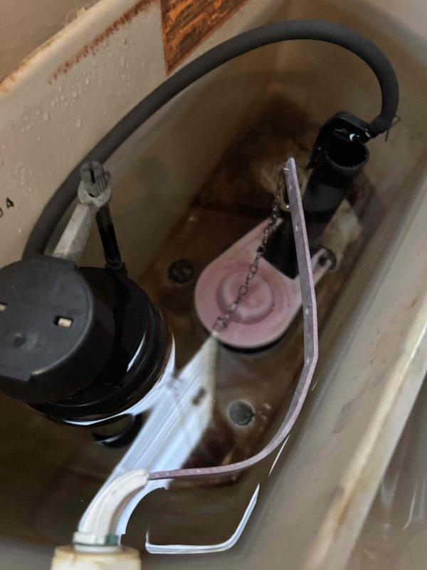 Inspected toilet with intermittent running issue. Observed significant mineral buildup on flapper valve and internal tank components causing improper sealing. Cleaned and adjusted flush valve assembly, replaced flapper, and verified proper water level. Also provided customer with estimate for bathroom sink faucet replacement as requested. Inspected toilet with intermittent running issue. Observed significant mineral buildup on flapper valve and internal tank components causing improper sealing. Cleaned and adjusted flush valve assembly, replaced flapper, and verified proper water level. Also provided customer with estimate for bathroom sink faucet replacement as requested.