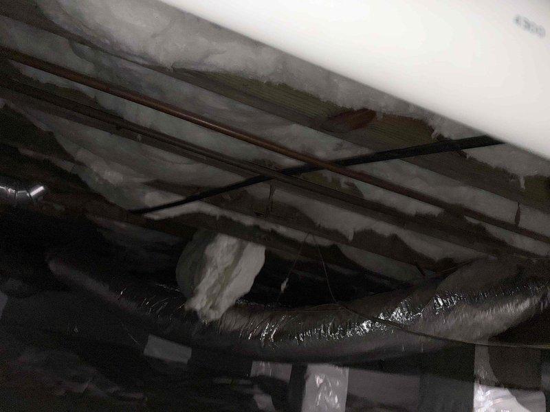 Completed initial demonstration and assessment of residential HVAC system and fireplace installation. Documented existing conditions including white-painted brick fireplace with decorative log set and brass finial, overhead ductwork with insulated flexible ducts, copper refrigerant lines, and associated mechanical components in attic space for quote preparation and customer review. Completed initial demonstration and assessment of residential HVAC system and fireplace installation. Documented existing conditions including white-painted brick fireplace with decorative log set and brass finial, overhead ductwork with insulated flexible ducts, copper refrigerant lines, and associated mechanical components in attic space for quote preparation and customer review.