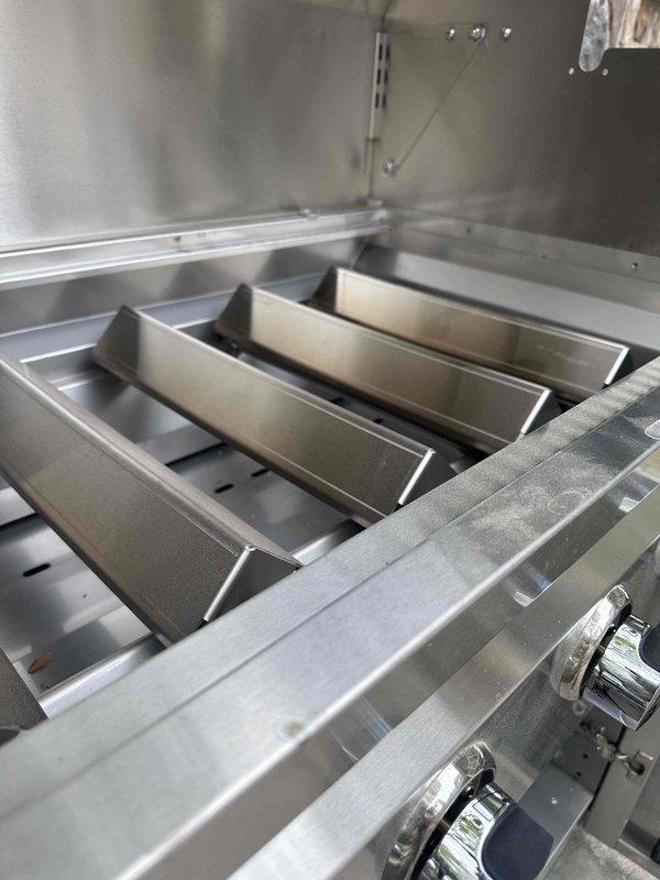 Completed gas line connection for outdoor stainless steel grill unit mounted on stone patio structure. Connected natural gas supply line to grill, ensuring proper fitting and secure connection to manufacturer specifications. Verified gas flow, tested all burner operations, and confirmed proper ignition across cooking zones. Inspected installation for safety compliance and leak-free operation. Completed gas line connection for outdoor stainless steel grill unit mounted on stone patio structure. Connected natural gas supply line to grill, ensuring proper fitting and secure connection to manufacturer specifications. Verified gas flow, tested all burner operations, and confirmed proper ignition across cooking zones. Inspected installation for safety compliance and leak-free operation.