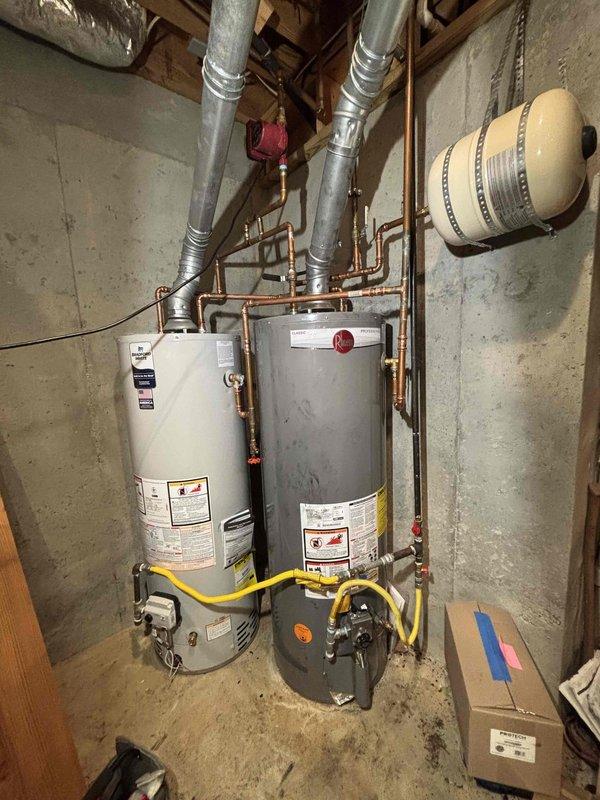 Installed special order replacement blower motor assembly on HVAC system. Removed heavily dust-laden existing blower motor and housing, cleaned surrounding components, and installed new unit per manufacturer specifications. Verified proper operation of dual water heater system and associated mechanical components in basement utility area upon completion. Installed special order replacement blower motor assembly on HVAC system. Removed heavily dust-laden existing blower motor and housing, cleaned surrounding components, and installed new unit per manufacturer specifications. Verified proper operation of dual water heater system and associated mechanical components in basement utility area upon completion.