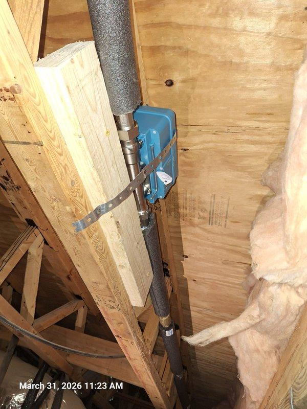 Completed plumbing system inspection and faucet service in residential property. Documented attic crawl space plumbing installation featuring insulated vertical pipe with blue junction box assembly and proper metal strapping to structural framing. Disassembled and serviced bathroom sink faucet, including removal of decorative trim rings, mounting hardware, and spout assembly for maintenance and reassembly. Completed plumbing system inspection and faucet service in residential property. Documented attic crawl space plumbing installation featuring insulated vertical pipe with blue junction box assembly and proper metal strapping to structural framing. Disassembled and serviced bathroom sink faucet, including removal of decorative trim rings, mounting hardware, and spout assembly for maintenance and reassembly.