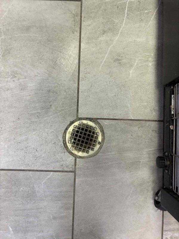 Replaced existing sewer cleanout lid with new brass-finished drain cover, securing it properly with mounting screws. The installation was completed on the tiled floor area, ensuring proper fit and functionality of the drainage system. Replaced existing sewer cleanout lid with new brass-finished drain cover, securing it properly with mounting screws. The installation was completed on the tiled floor area, ensuring proper fit and functionality of the drainage system.