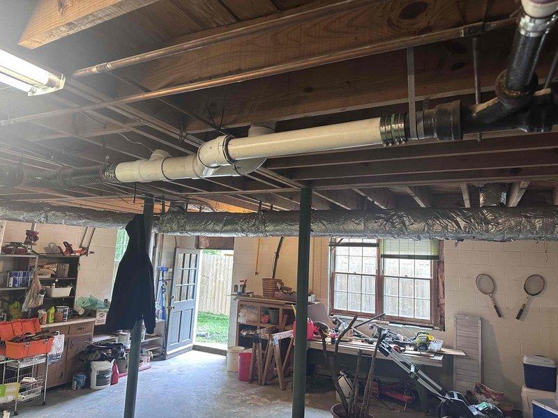 Removed and replaced deteriorated cast iron plumbing stack system with new PVC piping. Installed code-compliant drainage lines and venting throughout the affected areas, ensuring proper pitch and secure mounting with appropriate hangers and clamps. Reconnected toilet fixture to the new drainage system and verified all connections for proper seal and function. Removed and replaced deteriorated cast iron plumbing stack system with new PVC piping. Installed code-compliant drainage lines and venting throughout the affected areas, ensuring proper pitch and secure mounting with appropriate hangers and clamps. Reconnected toilet fixture to the new drainage system and verified all connections for proper seal and function.