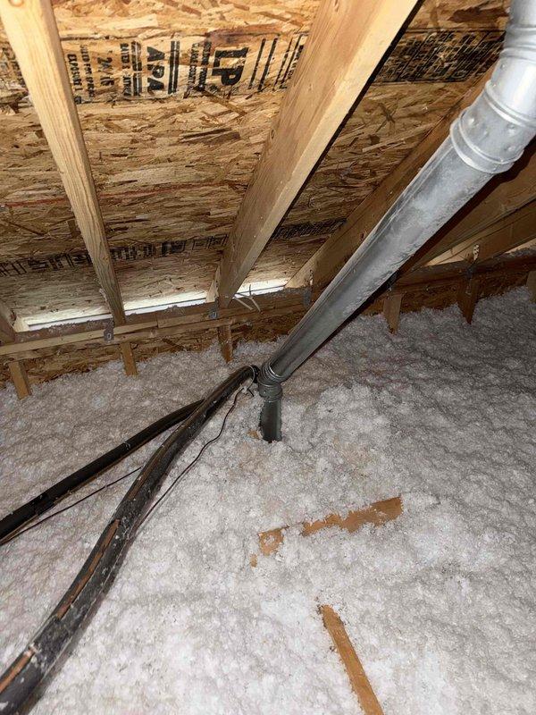 Responded to service call for leaking 50-gallon gas water heater located in garage. Upon inspection, confirmed active leak from water heater requiring replacement. Accessed attic space to assess and route necessary venting and plumbing connections for new unit installation. Successfully installed replacement gas water heater, reconnected gas supply line, water supply lines, and pressure relief valve discharge piping to code. Verified proper venting configuration and tested all connections for leaks. Unit fired successfully and is operating within normal parameters. Responded to service call for leaking 50-gallon gas water heater located in garage. Upon inspection, confirmed active leak from water heater requiring replacement. Accessed attic space to assess and route necessary venting and plumbing connections for new unit installation. Successfully installed replacement gas water heater, reconnected gas supply line, water supply lines, and pressure relief valve discharge piping to code. Verified proper venting configuration and tested all connections for leaks. Unit fired successfully and is operating within normal parameters.