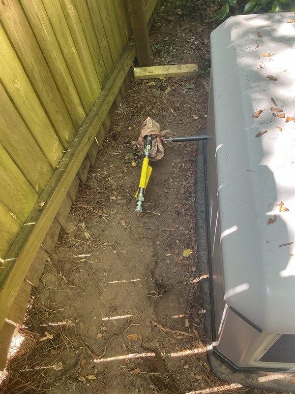 Conducted site assessment for new gas line installation to support standby generator. Evaluated existing gas infrastructure and identified leaking gas line serving outdoor grill on rear deck. Accessed work area through side gate and documented conditions of installation path and existing gas piping. Provided estimate for new generator gas line installation and complete replacement of compromised grill supply line to ensure safe operation and code compliance. Conducted site assessment for new gas line installation to support standby generator. Evaluated existing gas infrastructure and identified leaking gas line serving outdoor grill on rear deck. Accessed work area through side gate and documented conditions of installation path and existing gas piping. Provided estimate for new generator gas line installation and complete replacement of compromised grill supply line to ensure safe operation and code compliance.