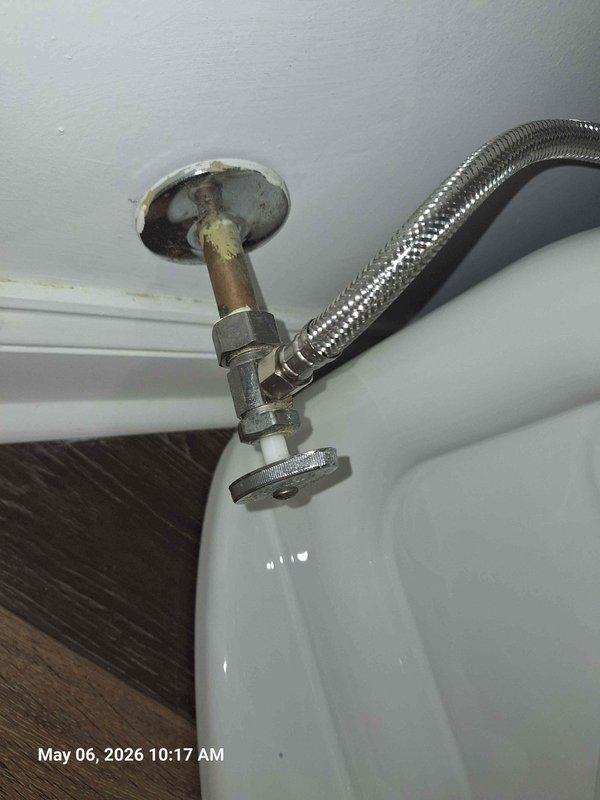 Removed and replaced existing toilet with customer-supplied unit. Disconnected water supply line from old fixture, removed mounting bolts, and extracted previous toilet. Installed new wax ring seal, positioned and secured new two-piece toilet to floor flange, reconnected braided stainless steel supply line to fill valve, and tested for proper operation and leaks. Verified flush mechanism functionality and ensured stable mounting. Removed and replaced existing toilet with customer-supplied unit. Disconnected water supply line from old fixture, removed mounting bolts, and extracted previous toilet. Installed new wax ring seal, positioned and secured new two-piece toilet to floor flange, reconnected braided stainless steel supply line to fill valve, and tested for proper operation and leaks. Verified flush mechanism functionality and ensured stable mounting.