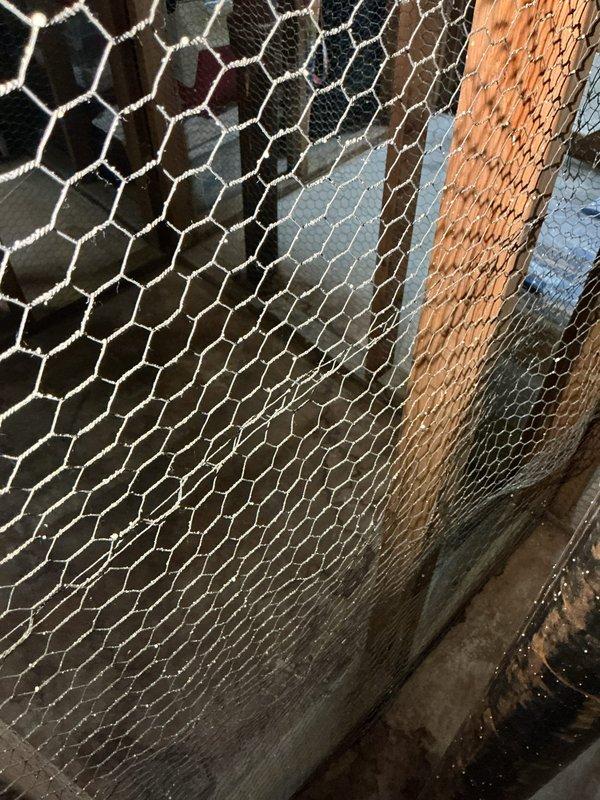 Responded to leak at base of vertical support pole in storage unit. Upon inspection, discovered significant water pooling on concrete floor surrounding corroded metal support beam, with extensive rust deterioration indicating prolonged moisture exposure. Documented water staining patterns and structural condition. Advised customer of findings and recommended follow-up assessment to determine leak source and evaluate structural integrity of support pole.