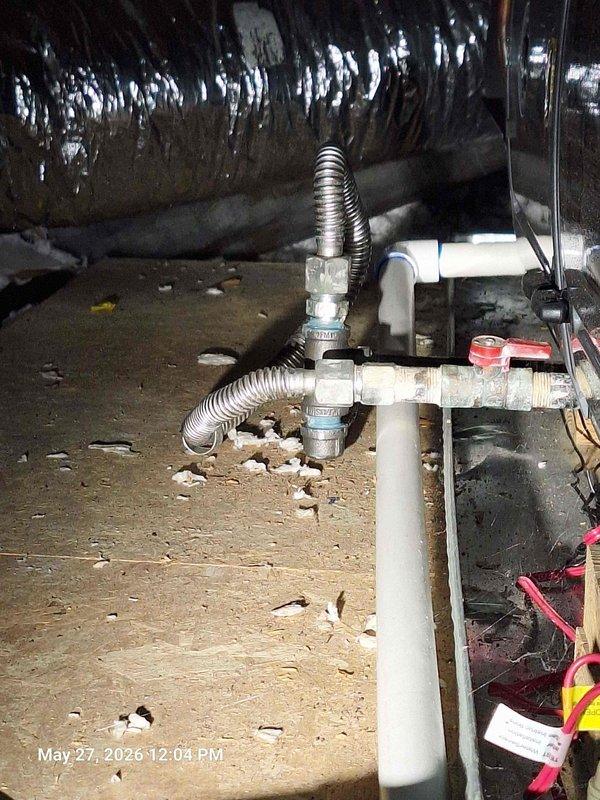 Completed comprehensive plumbing and gas system corrections to bring multiple components into code compliance and restore proper functionality. Replaced the PVC discharge pipe on the hot water heater with approved copper or CPVC material meeting current safety standards. Installed code-compliant sediment traps of proper length on both the hot water heater gas line and the attic furnace gas pipe. Addressed drainage issues in the primary bathroom by clearing blockages from the drainage lines to restore proper flow. Secured the hallway bathroom toilet properly to the floor and replaced the wax ring to ensure a watertight seal and stable installation.