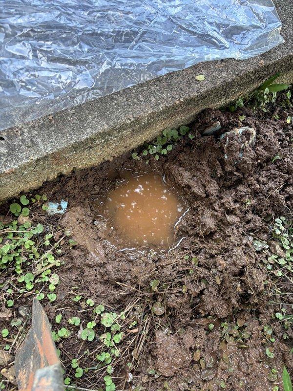 Responded to reported water pooling on side of property where county had already confirmed issue was on customer's side of service line. Upon arrival, observed significant water accumulation in yard with saturated soil and standing water in ground depression, indicating active leak in customer's water line. Performed pressure test on system which registered zero PSI, confirming complete loss of water pressure and verifying presence of underground leak between meter and structure. Documented conditions with photos showing extent of water damage and pressure gauge readings for customer records and potential repair planning.
