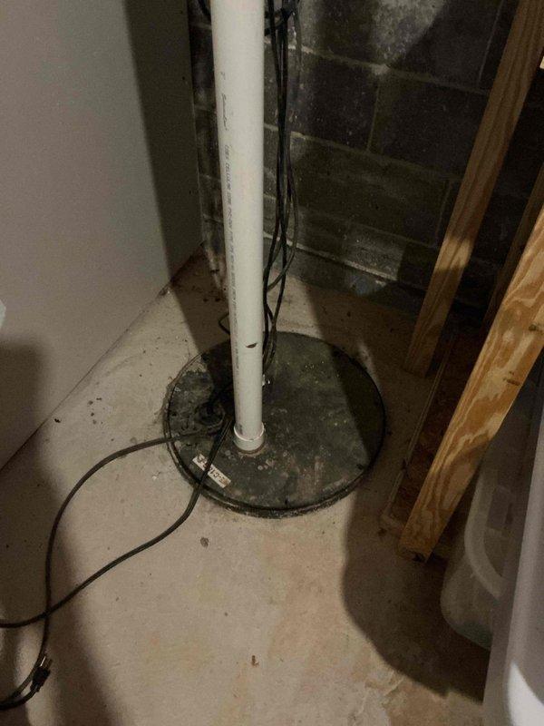 Responded to basement pump malfunction and successfully installed new sump pump system with PVC discharge piping. Replaced non-functional unit, secured pump with proper mounting hardware, installed vapor barrier for moisture protection, and verified all electrical connections and operational functionality upon completion.