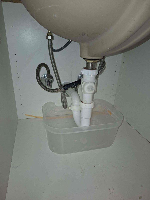 Responded to recurring clogged bathroom vanity drain caused by acorn debris accumulation in the drain line. Utilized extended-length drain snake to clear blockage from the P-trap assembly and downstream piping, as standard equipment was insufficient to reach the obstruction point. Successfully restored proper drainage flow and verified system operation upon completion.