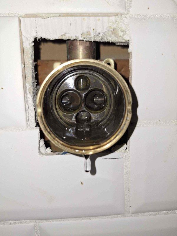 Responded to tub faucet leak complaint. Upon inspection, discovered leak originating from worn cartridge assembly in tub/shower valve. Disassembled trim and accessed valve body behind wall. Replaced defective cartridge with new unit, ensuring proper alignment and seating. Tested system under full pressure and confirmed no leaks present. Reinstalled trim components and verified proper operation of hot and cold water control. Travel charge waived per customer request. Responded to tub faucet leak complaint. Upon inspection, discovered leak originating from worn cartridge assembly in tub/shower valve. Disassembled trim and accessed valve body behind wall. Replaced defective cartridge with new unit, ensuring proper alignment and seating. Tested system under full pressure and confirmed no leaks present. Reinstalled trim components and verified proper operation of hot and cold water control. Travel charge waived per customer request.