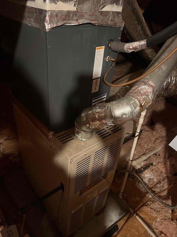 Responded to no cooling complaint on residential HVAC system. Upon inspection, found evaporator coil heavily restricted with dust and debris accumulation, significantly reducing airflow and heat transfer efficiency. Noted visible corrosion and rust in condensate drain pan indicating long-term moisture exposure and lack of routine maintenance. Cleaned evaporator coil thoroughly, removing accumulated contaminants from aluminum fins and copper refrigerant lines. Inspected condensate drainage system and verified proper operation. Checked refrigerant lines and connections for leaks or damage. System airflow restored to normal operating parameters. Advised customer of drain pan corrosion and recommended monitoring for potential replacement to prevent future water damage. Unit tested and confirmed proper cooling operation before departure. Responded to no cooling complaint on residential HVAC system. Upon inspection, found evaporator coil heavily restricted with dust and debris accumulation, significantly reducing airflow and heat transfer efficiency. Noted visible corrosion and rust in condensate drain pan indicating long-term moisture exposure and lack of routine maintenance. Cleaned evaporator coil thoroughly, removing accumulated contaminants from aluminum fins and copper refrigerant lines. Inspected condensate drainage system and verified proper operation. Checked refrigerant lines and connections for leaks or damage. System airflow restored to normal operating parameters. Advised customer of drain pan corrosion and recommended monitoring for potential replacement to prevent future water damage. Unit tested and confirmed proper cooling operation before departure.