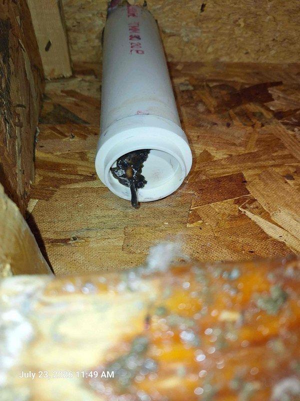 Responded to basement leak call and conducted thorough inspection of affected area. Upon investigation, discovered water intrusion originating from compromised plumbing fixture in crawl space above basement. Identified failed pressure relief valve on water heater system, evidenced by active moisture presence and pressure gauge reading in critical zone. Isolated water supply, replaced defective pressure relief valve with new brass fitting, and verified proper system pressure within normal operating parameters. Documented pre-repair and post-repair conditions with photographic evidence showing compromised insulation material and pressure gauge readings to confirm successful resolution of leak source. Responded to basement leak call and conducted thorough inspection of affected area. Upon investigation, discovered water intrusion originating from compromised plumbing fixture in crawl space above basement. Identified failed pressure relief valve on water heater system, evidenced by active moisture presence and pressure gauge reading in critical zone. Isolated water supply, replaced defective pressure relief valve with new brass fitting, and verified proper system pressure within normal operating parameters. Documented pre-repair and post-repair conditions with photographic evidence showing compromised insulation material and pressure gauge readings to confirm successful resolution of leak source.