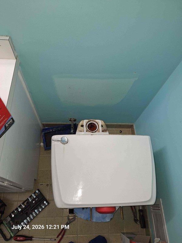 Responded to customer complaint of high water bill and low water pressure. Performed pressure test at main water line, which revealed abnormally low static pressure reading on calibrated gauge. Upon inspection of bathroom plumbing fixtures and surrounding areas, identified active leak condition requiring immediate repair to restore proper system pressure and prevent further water waste.