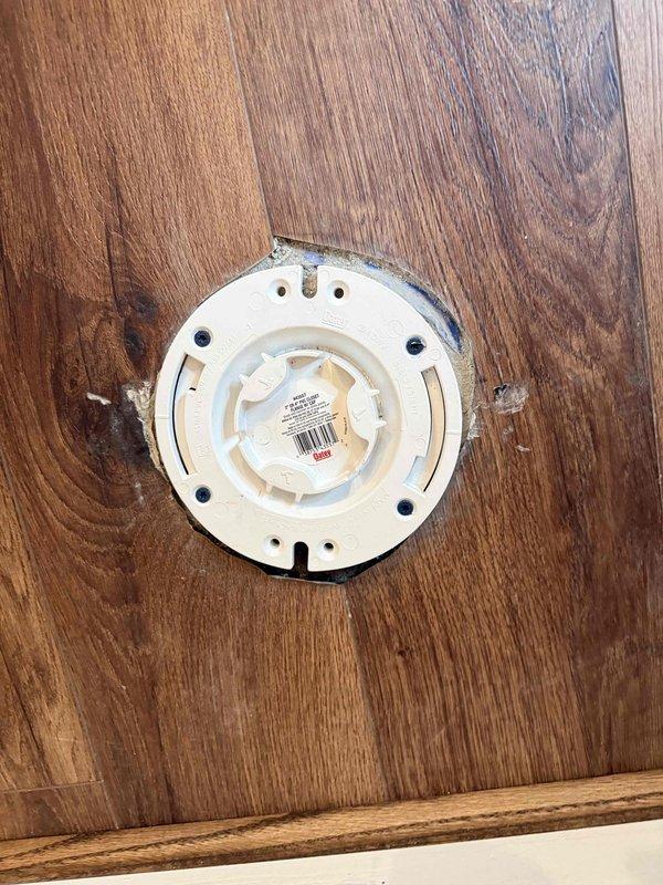 Responded to plumbing emergency where toilet flange failed during customer's flooring installation project, causing active water leak. Removed damaged flange assembly, cleaned and prepped subfloor surface, and installed new code-compliant toilet flange with proper wax ring seal to restore functionality and prevent further water damage to new LVP flooring. Responded to plumbing emergency where toilet flange failed during customer's flooring installation project, causing active water leak. Removed damaged flange assembly, cleaned and prepped subfloor surface, and installed new code-compliant toilet flange with proper wax ring seal to restore functionality and prevent further water damage to new LVP flooring.