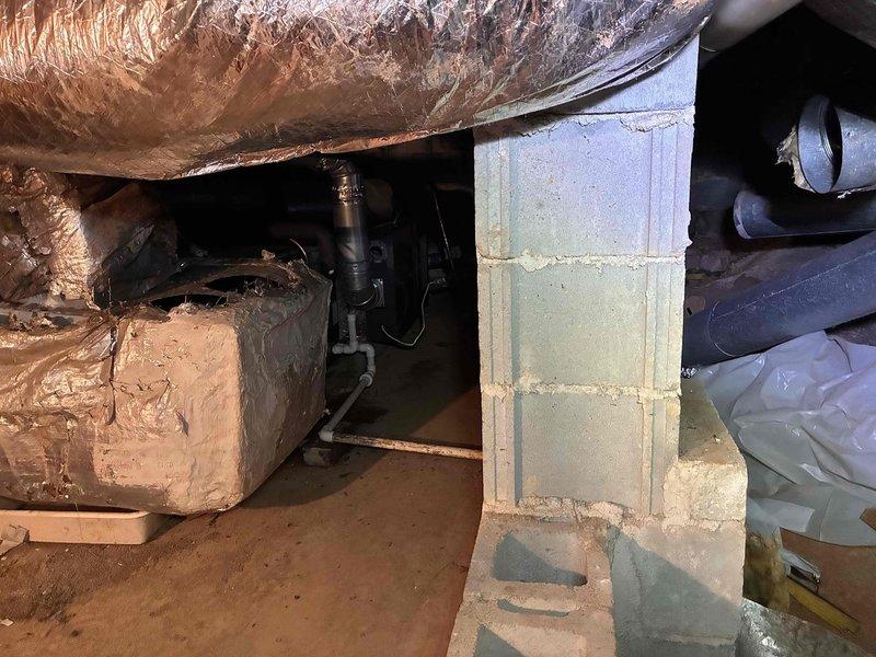 Replaced supply and return air plenums in crawl space HVAC system. Removed old deteriorated ductwork components and installed new metal plenums with proper reflective insulation wrapping. Secured all ductwork connections with metal clamps and straps to ensure airtight seal and proper system performance. Replaced supply and return air plenums in crawl space HVAC system. Removed old deteriorated ductwork components and installed new metal plenums with proper reflective insulation wrapping. Secured all ductwork connections with metal clamps and straps to ensure airtight seal and proper system performance.