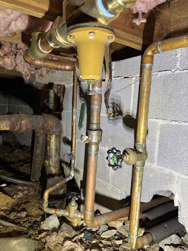 Provided estimate for toilet flange replacement and installation of shut-off valve. Inspected existing plumbing conditions including under-sink supply lines with current shut-off valve and main water supply system with sediment trap and multiple shut-off points. Documented corroded copper piping and oxidized fixtures throughout the plumbing assembly for comprehensive assessment of scope of work. Provided estimate for toilet flange replacement and installation of shut-off valve. Inspected existing plumbing conditions including under-sink supply lines with current shut-off valve and main water supply system with sediment trap and multiple shut-off points. Documented corroded copper piping and oxidized fixtures throughout the plumbing assembly for comprehensive assessment of scope of work.