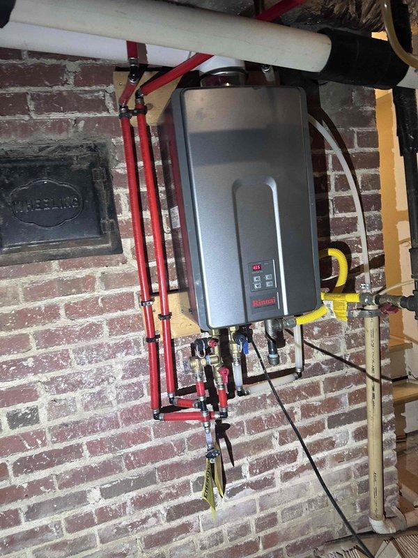 Performed routine maintenance flush on Rinnai tankless water heater unit. Removed and cleaned inlet filter screen, which showed moderate sediment accumulation, then completed full system flush to remove mineral deposits and ensure optimal performance and efficiency. Performed routine maintenance flush on Rinnai tankless water heater unit. Removed and cleaned inlet filter screen, which showed moderate sediment accumulation, then completed full system flush to remove mineral deposits and ensure optimal performance and efficiency.
