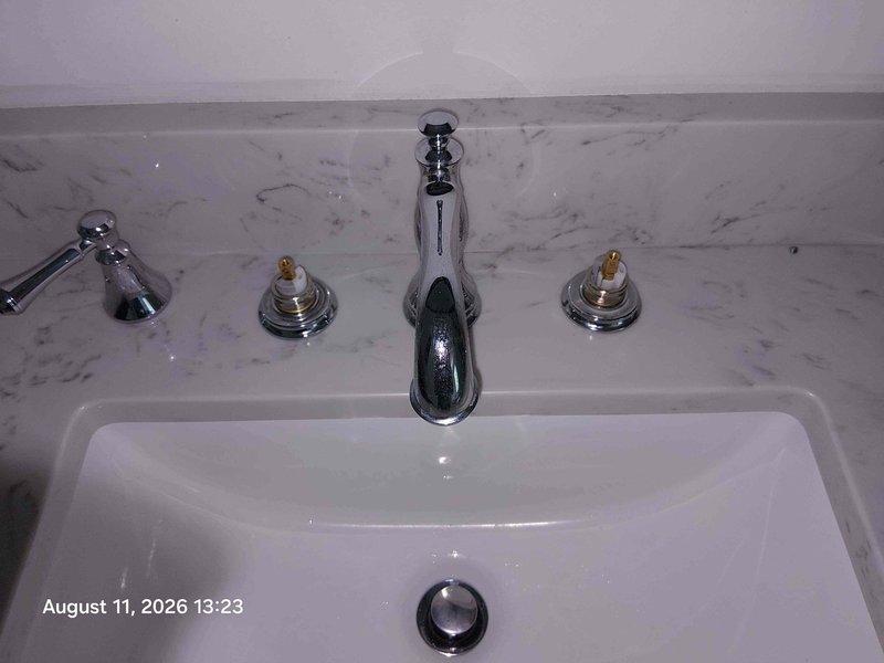Responded to service call for leaking Delta faucets in kitchen and master bathroom. Kitchen faucet required RP73000 cartridge replacement after customer's attempted repair was unsuccessful. Master bathroom faucet was disassembled, rebuilt with new internal components, and reassembled with chrome spout and brass-accented handles. Both fixtures were tested for proper operation and verified leak-free upon completion. Responded to service call for leaking Delta faucets in kitchen and master bathroom. Kitchen faucet required RP73000 cartridge replacement after customer's attempted repair was unsuccessful. Master bathroom faucet was disassembled, rebuilt with new internal components, and reassembled with chrome spout and brass-accented handles. Both fixtures were tested for proper operation and verified leak-free upon completion.