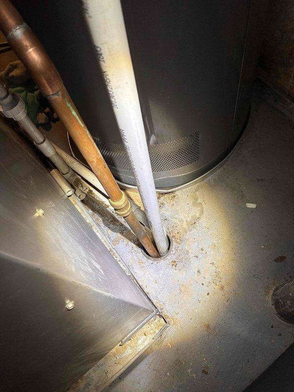 Responded to clogged AC condensate drain line in basement with standing water present. Cleared blockage from drain line using appropriate tools and methods. Verified proper drainage flow from HVAC system. Cleaned accumulated debris and standing water from affected area around unit base. Tested system operation to confirm condensate is draining properly through cleared line. Responded to clogged AC condensate drain line in basement with standing water present. Cleared blockage from drain line using appropriate tools and methods. Verified proper drainage flow from HVAC system. Cleaned accumulated debris and standing water from affected area around unit base. Tested system operation to confirm condensate is draining properly through cleared line.