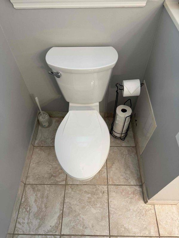 Completed installation of two customer-provided toilets in residential bathrooms. Both units were properly set, leveled, and secured to flanges with new wax rings and mounting hardware. Connected water supply lines to shut-off valves and tested for proper fill, flush operation, and verified no leaks at tank-to-bowl connections or supply line fittings. All installations meet plumbing code requirements and are fully operational. Completed installation of two customer-provided toilets in residential bathrooms. Both units were properly set, leveled, and secured to flanges with new wax rings and mounting hardware. Connected water supply lines to shut-off valves and tested for proper fill, flush operation, and verified no leaks at tank-to-bowl connections or supply line fittings. All installations meet plumbing code requirements and are fully operational.