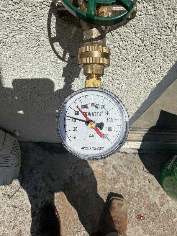 Replaced heavily corroded pressure reducing valve (PRV) with new unit. The original valve exhibited extensive rust deposits and oxidation throughout the assembly, compromising system performance and reliability. Installed replacement PRV with new pressure gauge, verified proper system pressure settings, and confirmed all connections were secure and leak-free upon completion. Replaced heavily corroded pressure reducing valve (PRV) with new unit. The original valve exhibited extensive rust deposits and oxidation throughout the assembly, compromising system performance and reliability. Installed replacement PRV with new pressure gauge, verified proper system pressure settings, and confirmed all connections were secure and leak-free upon completion.