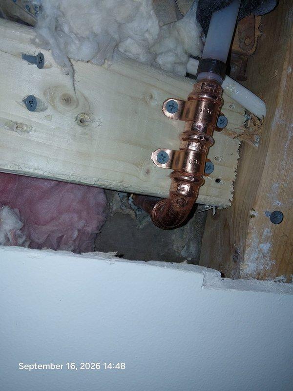 Installed three exterior hose bibs with proper mounting and PVC supply connections to building exterior walls. Repaired leak on sewage ejection pump coupling, securing copper piping with metal straps to structural framing in crawl space area. All fixtures tested and confirmed operational with no active leaks upon completion. Installed three exterior hose bibs with proper mounting and PVC supply connections to building exterior walls. Repaired leak on sewage ejection pump coupling, securing copper piping with metal straps to structural framing in crawl space area. All fixtures tested and confirmed operational with no active leaks upon completion.