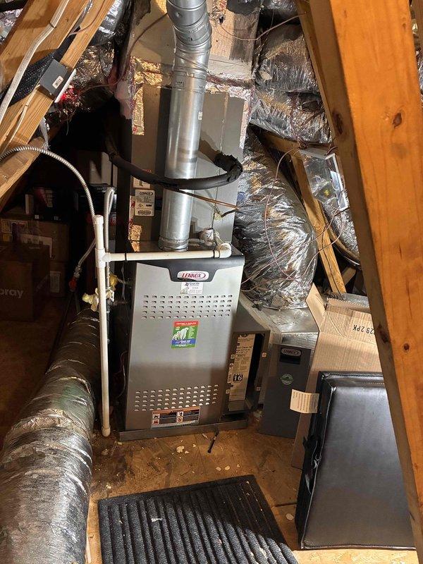 Responded to no cooling call for 12-year-old residential air conditioning system. Upon arrival, confirmed outdoor condensing unit was completely inoperative with no power to system. Accessed attic-mounted air handler and inspected electrical connections, control board, and safety switches. Proceeded to outdoor unit and removed access panels to diagnose condenser components. Performed comprehensive electrical testing including voltage checks at disconnect, contactor, capacitor, and compressor terminals. Identified failed component preventing system operation. Discussed repair options and replacement recommendations with customer given age of equipment. System requires parts and further repair to restore cooling functionality. Responded to no cooling call for 12-year-old residential air conditioning system. Upon arrival, confirmed outdoor condensing unit was completely inoperative with no power to system. Accessed attic-mounted air handler and inspected electrical connections, control board, and safety switches. Proceeded to outdoor unit and removed access panels to diagnose condenser components. Performed comprehensive electrical testing including voltage checks at disconnect, contactor, capacitor, and compressor terminals. Identified failed component preventing system operation. Discussed repair options and replacement recommendations with customer given age of equipment. System requires parts and further repair to restore cooling functionality.