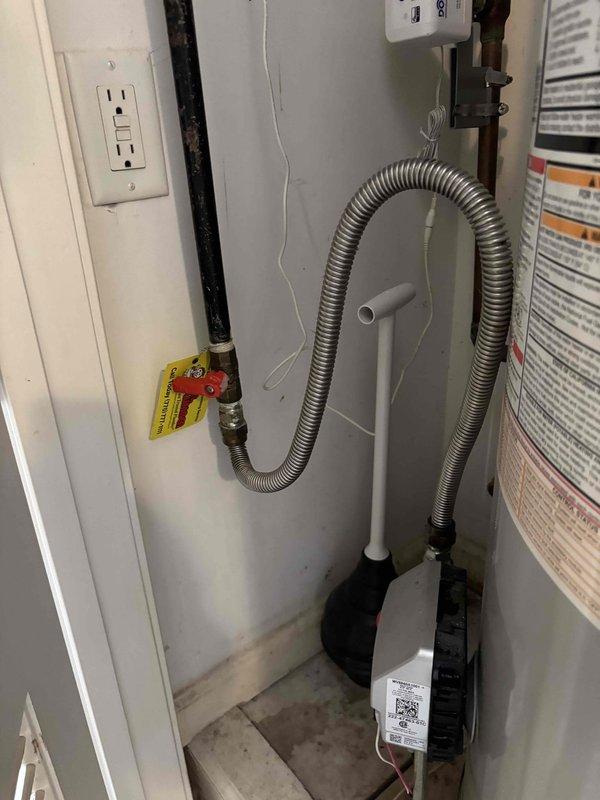 Responded to report of leak in wall at residential property. Upon arrival, conducted visual inspection of utility installation area revealing multiple plumbing connections including PVC piping and flexible corrugated metallic tubing. Utilized TOPDON thermal imaging camera to identify temperature anomalies and moisture patterns behind wall surfaces and around pipe connections. Thermal scan detected temperature variations indicating potential leak location near plumbing assembly. Documented findings with photographs showing utility room configuration including gas line with safety labeling, electrical components, and plumbing infrastructure. Inspection revealed flexible connector loop and associated PVC pipe runs requiring further evaluation. Thermal imaging confirmed presence of moisture-related temperature differential consistent with active water leak. Provided photographic documentation of affected area and thermal imaging results for repair assessment. Responded to report of leak in wall at residential property. Upon arrival, conducted visual inspection of utility installation area revealing multiple plumbing connections including PVC piping and flexible corrugated metallic tubing. Utilized TOPDON thermal imaging camera to identify temperature anomalies and moisture patterns behind wall surfaces and around pipe connections. Thermal scan detected temperature variations indicating potential leak location near plumbing assembly. Documented findings with photographs showing utility room configuration including gas line with safety labeling, electrical components, and plumbing infrastructure. Inspection revealed flexible connector loop and associated PVC pipe runs requiring further evaluation. Thermal imaging confirmed presence of moisture-related temperature differential consistent with active water leak. Provided photographic documentation of affected area and thermal imaging results for repair assessment.