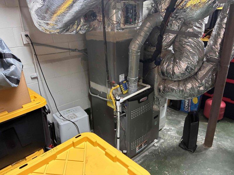 Conducted assessment of residential HVAC system for whole home dehumidifier installation in basement mechanical room. Evaluated existing furnace configuration, ductwork routing, available space, and electrical infrastructure to determine optimal placement and integration requirements for dehumidification equipment. Conducted assessment of residential HVAC system for whole home dehumidifier installation in basement mechanical room. Evaluated existing furnace configuration, ductwork routing, available space, and electrical infrastructure to determine optimal placement and integration requirements for dehumidification equipment.