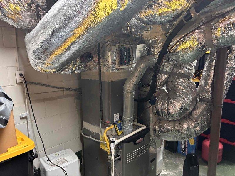Conducted assessment of residential HVAC system for whole home dehumidifier installation in basement mechanical room. Evaluated existing furnace configuration, ductwork routing, available space, and electrical infrastructure to determine optimal placement and integration requirements for dehumidification equipment. Conducted assessment of residential HVAC system for whole home dehumidifier installation in basement mechanical room. Evaluated existing furnace configuration, ductwork routing, available space, and electrical infrastructure to determine optimal placement and integration requirements for dehumidification equipment.