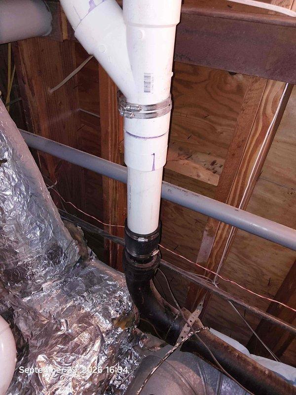 Responded to service call for clogged kitchen sink drain. Upon arrival, accessed plumbing system through crawl space to locate and address blockage. Successfully snaked main drain line using professional drain auger equipment, removing obstruction and restoring proper water flow. Inspected visible PVC drainage piping and connections to verify system integrity and confirm no additional issues present. Tested sink drainage after clearing blockage to ensure complete resolution. Customer confirmed satisfactory operation upon completion. Responded to service call for clogged kitchen sink drain. Upon arrival, accessed plumbing system through crawl space to locate and address blockage. Successfully snaked main drain line using professional drain auger equipment, removing obstruction and restoring proper water flow. Inspected visible PVC drainage piping and connections to verify system integrity and confirm no additional issues present. Tested sink drainage after clearing blockage to ensure complete resolution. Customer confirmed satisfactory operation upon completion.