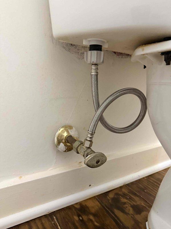 # Toilet Base Leak Repair
Responded to service call for toilet leaking at base during use. Upon inspection, identified failed wax ring seal between toilet and closet flange as primary cause of leak. Removed and reset toilet, replaced deteriorated wax ring with new seal, and reinstalled toilet with proper alignment and secure mounting. Verified water supply connections at shut-off valve and flexible supply line for integrity. Tested toilet operation multiple times to confirm leak was eliminated and proper seal was established. Floor showed evidence of previous water damage around flange area from leaking condition. # Toilet Base Leak Repair
Responded to service call for toilet leaking at base during use. Upon inspection, identified failed wax ring seal between toilet and closet flange as primary cause of leak. Removed and reset toilet, replaced deteriorated wax ring with new seal, and reinstalled toilet with proper alignment and secure mounting. Verified water supply connections at shut-off valve and flexible supply line for integrity. Tested toilet operation multiple times to confirm leak was eliminated and proper seal was established. Floor showed evidence of previous water damage around flange area from leaking condition.