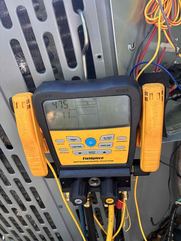 Replaced the failed compressor on the Ameristar condenser under warranty, recovering the system refrigerant with a recovery machine before the swap. Following installation, connected a digital manifold and vacuum gauge to evacuate the system, then recharged with refrigerant to restore proper cooling operation. Replaced the failed compressor on the Ameristar condenser under warranty, recovering the system refrigerant with a recovery machine before the swap. Following installation, connected a digital manifold and vacuum gauge to evacuate the system, then recharged with refrigerant to restore proper cooling operation.