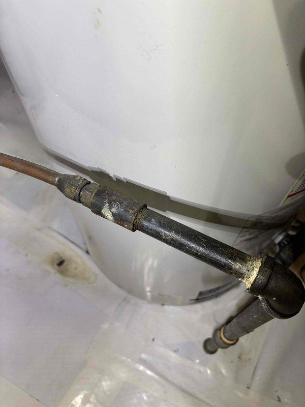 Located and repaired gas leaks on the black iron supply piping at the water heater and in the crawlspace by replacing deteriorated pipe nipples and fittings, sealing threaded joints with approved gas-rated pipe dope, and removing corroded sections. Pressure tested the repaired lines, verified no leaks remained, and restored gas service to the home. Located and repaired gas leaks on the black iron supply piping at the water heater and in the crawlspace by replacing deteriorated pipe nipples and fittings, sealing threaded joints with approved gas-rated pipe dope, and removing corroded sections. Pressure tested the repaired lines, verified no leaks remained, and restored gas service to the home.