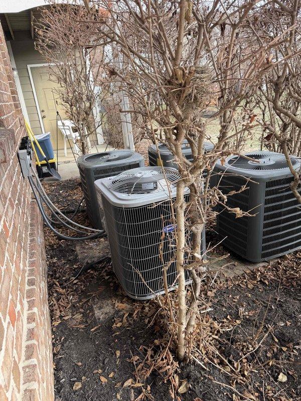 Successfully installed a complete HVAC system featuring a Carrier FMA5X2400AL wall hung air handler with 8 KW electric heat kit (TUTEHK208) and a 26SCA424N003 2-ton Carrier comfort series condenser. Flushed and reused existing copper line-set, connected to existing drain line, electrical connections and duct work, and properly disposed of the old equipment.