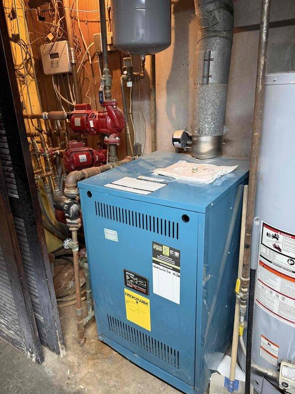 Performed second opinion evaluation on Triangle hydronic system installed previously under Teresa Black account at Sleepy Hollow Pet Ranch. Inspected circulation pumps, expansion tank, and electrical connections at junction box. System appears properly installed and functional with no visible damage. Customer had received competitor quote for repairs that upon inspection appear unnecessary.