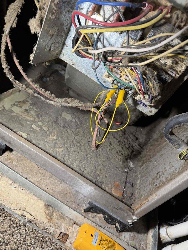 Responded to no heat call at Red Maple Grove Townhomes. Discovered severely deteriorated electrical junction box with compromised wiring connections. Replaced damaged wiring and junction box to restore proper heating system function. All repairs were approved by property manager.
