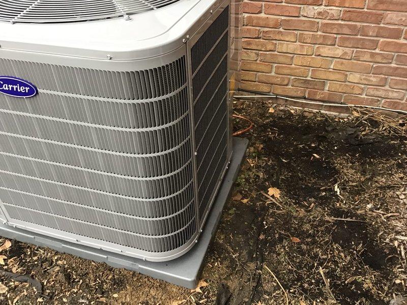 Installed new Carrier 2-stage Infinity 80K BTU 97% efficient gas furnace with matching 3-ton performance A/C system. Complete installation included copper line-set, concrete pad, disconnect, April Aire filtration system, and Ecobee thermostat. System pressure tested and verified proper operation with readings of 236/460 on manometer.